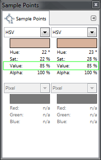 Sample points dialog with 2 points