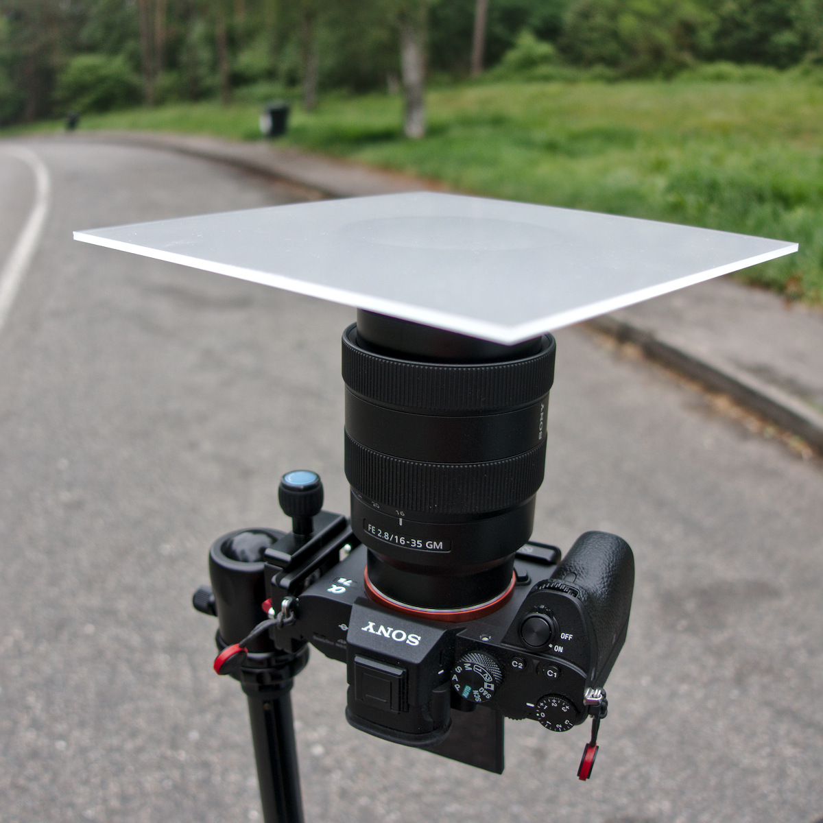 Photo showing a camera with milky glass