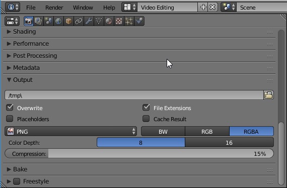 Blender Properties Output Options