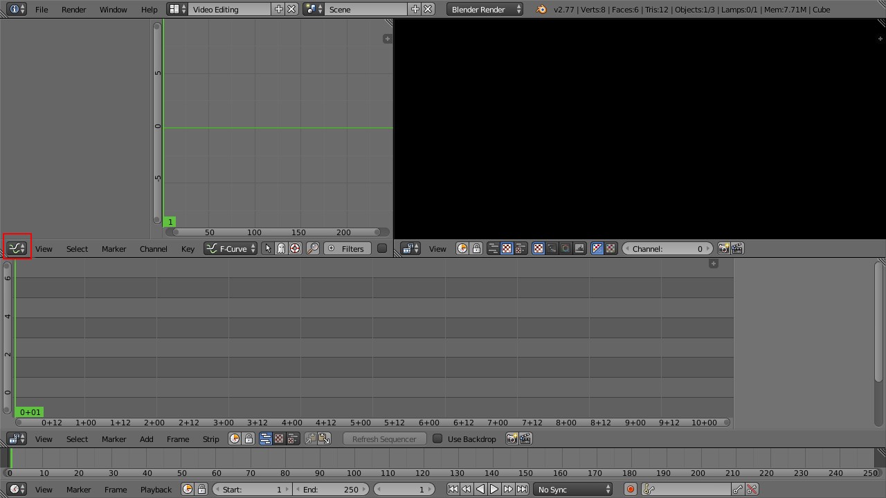 Blender video editing layout