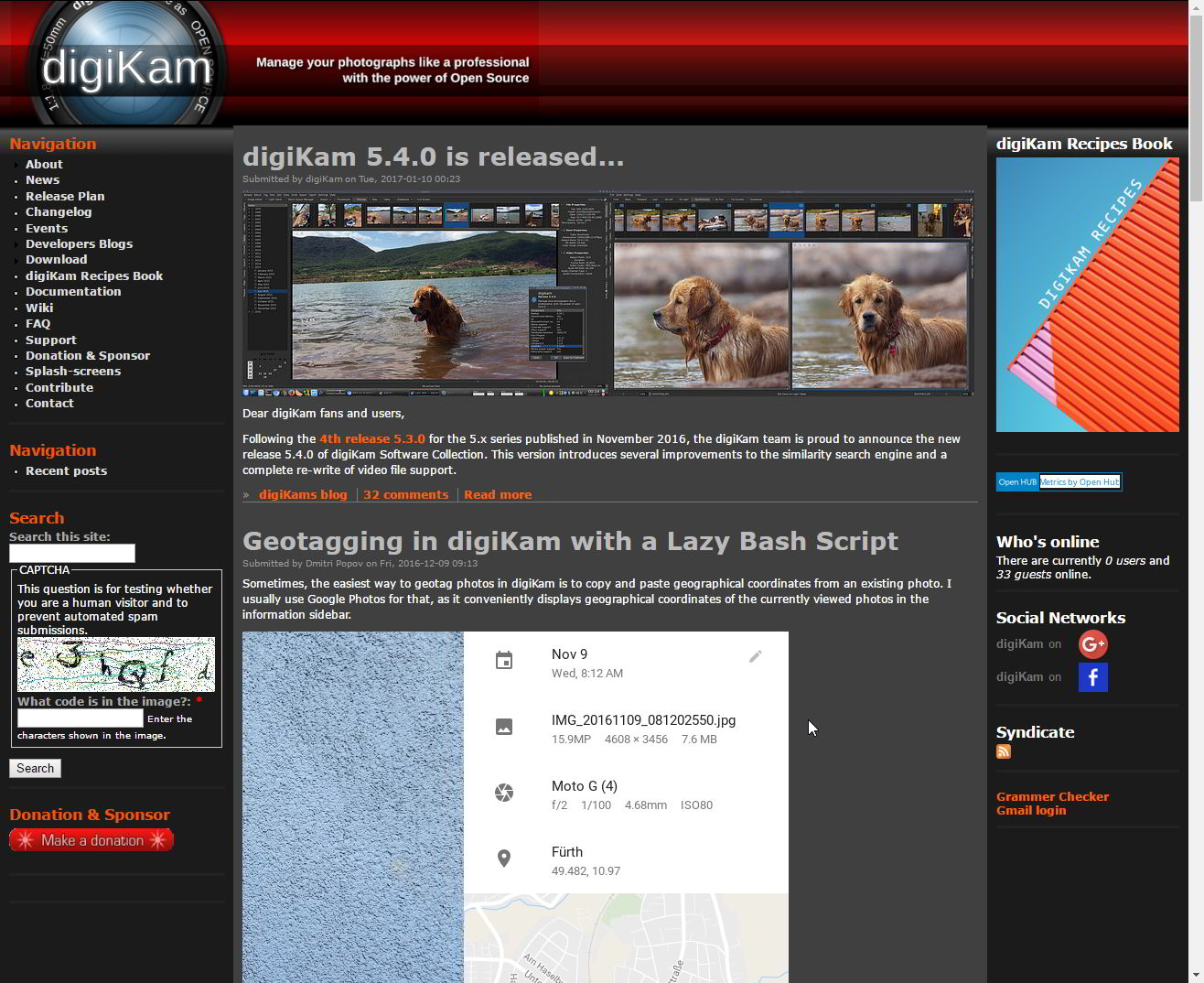 Old digiKam website